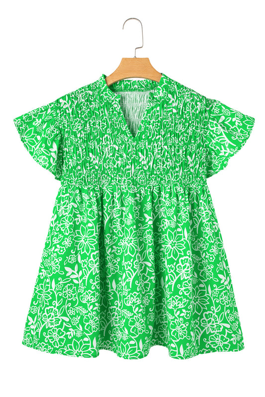 Willow Bloom Smocked Boho Blouse- PLUS
