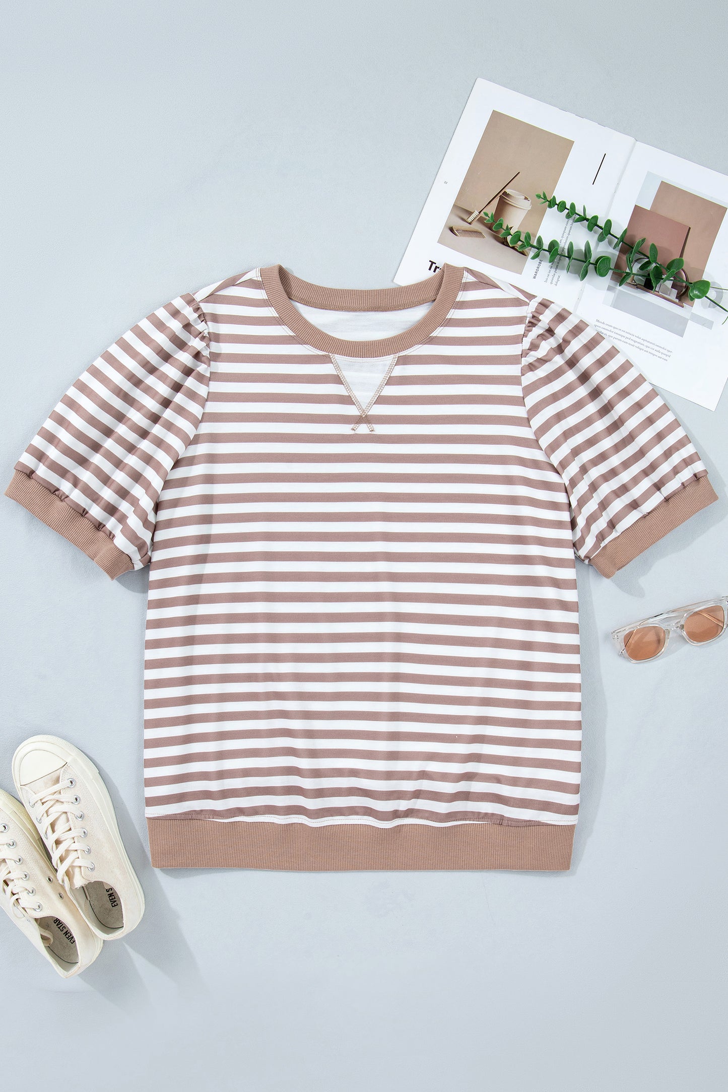 The Clementine Stripe Tee- PLUS