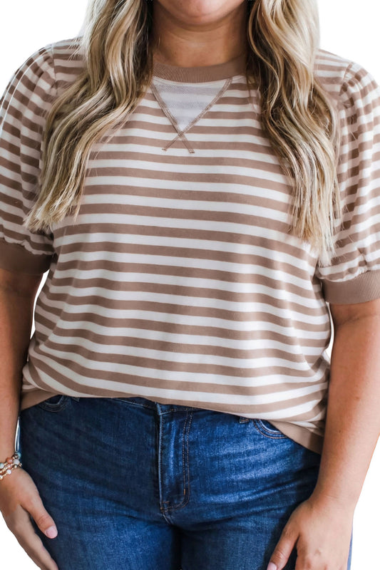 The Clementine Stripe Tee- PLUS