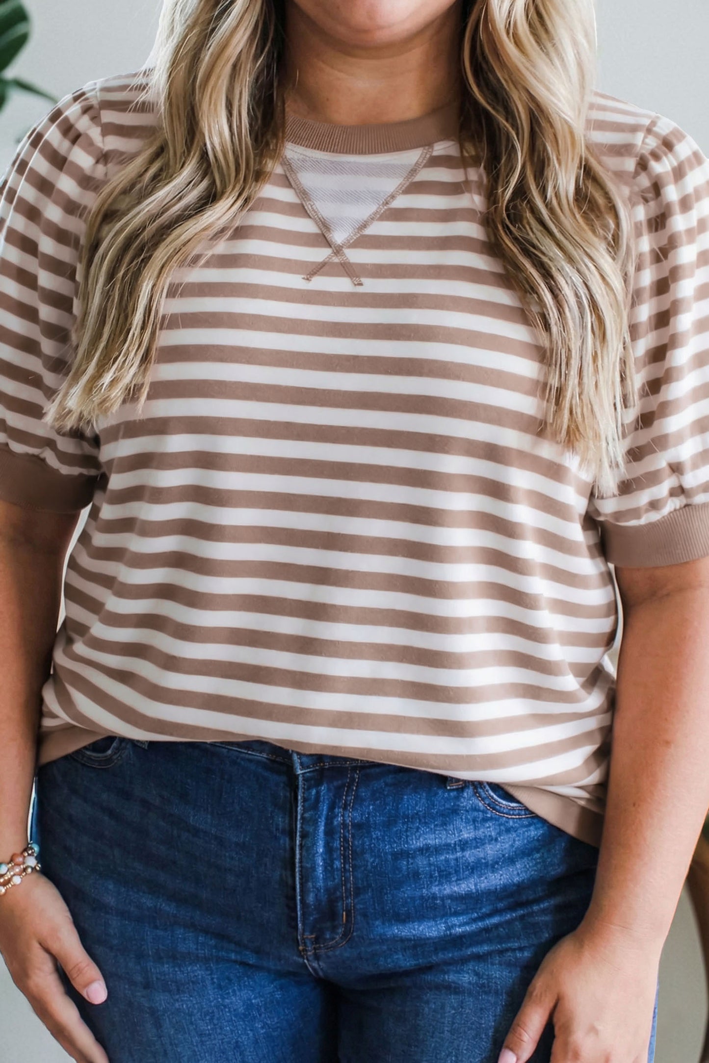 The Clementine Stripe Tee- PLUS